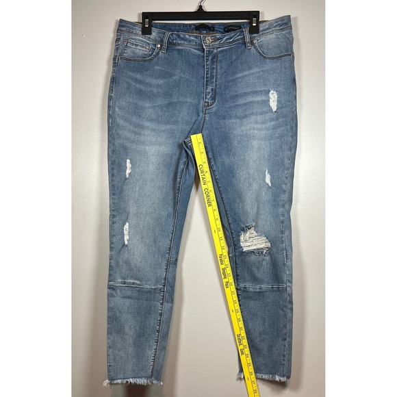 Lala Anthony Mid Rise Skinny Distressed Jeans, Size 16 - Picture 5 of 9
